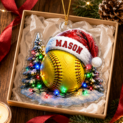 Custom Sports Christmas Acrylic - Softball