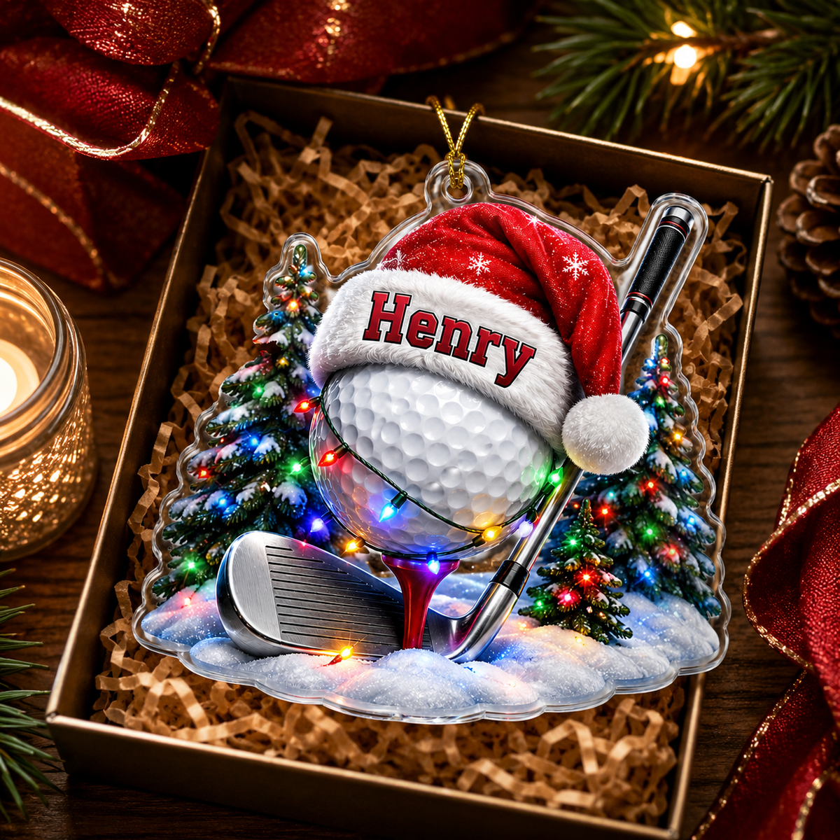 Custom Sports Christmas Acrylic - Golf