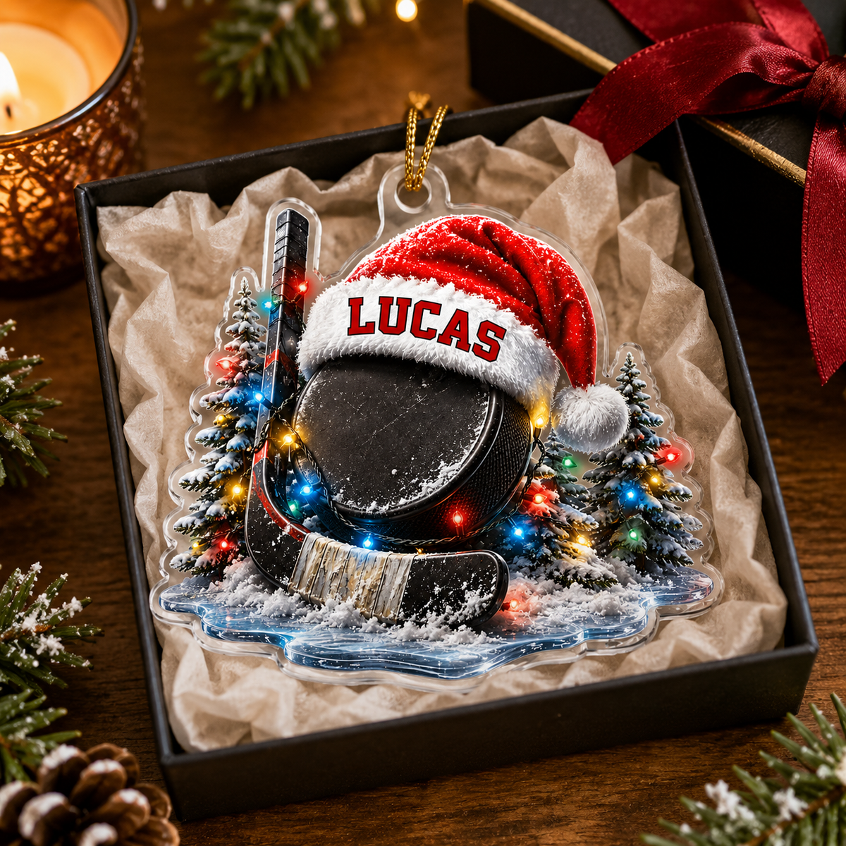 Custom Sports Christmas Acrylic - Ice Hockey