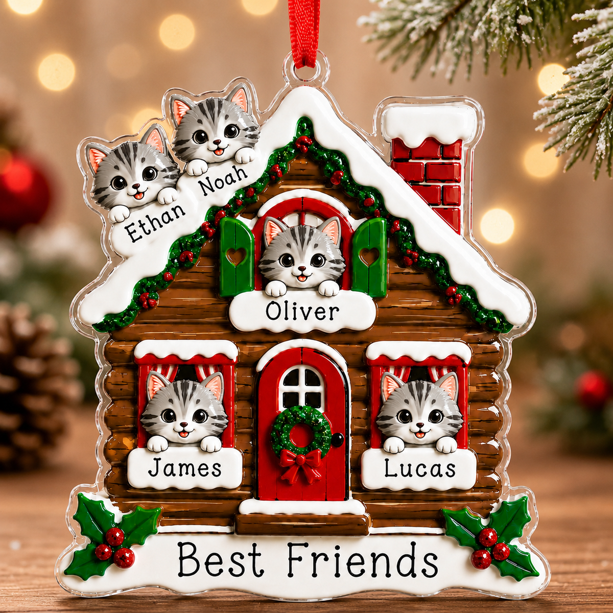 Christmas Animal House Cat