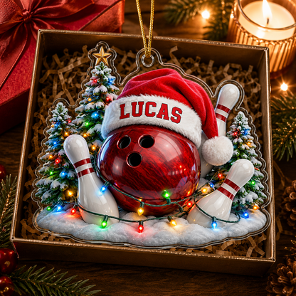 Custom Sports Christmas Acrylic - Bowling