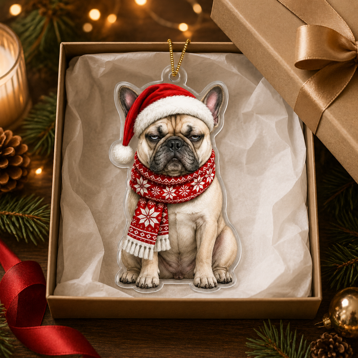 Dog Funny Christmas French Bulldog