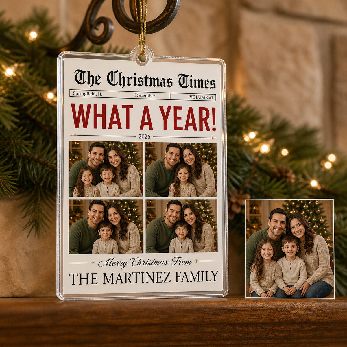 Custom Photo Christmas Newspaper Family