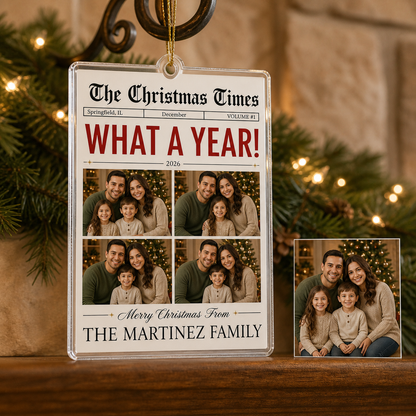 Custom Photo Christmas Newspaper Family
