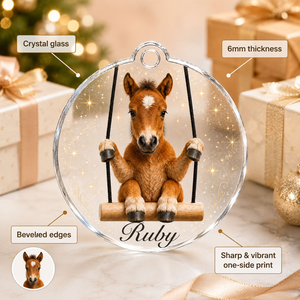 Animal Glass Ornament Horse