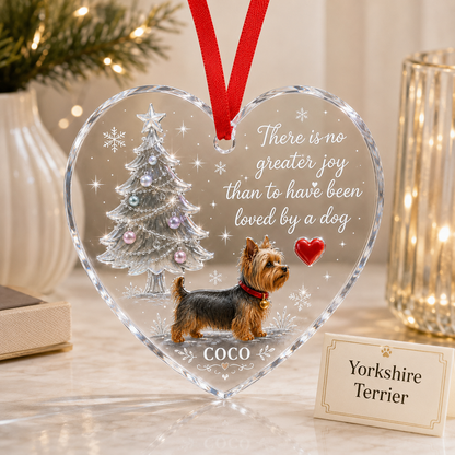 Christmas Glass Dog Yorkshire Terrier