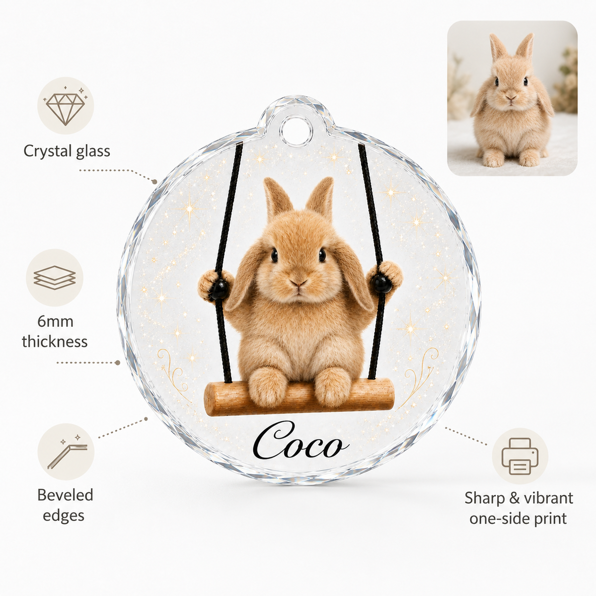 Animal Glass Ornament Rabbit