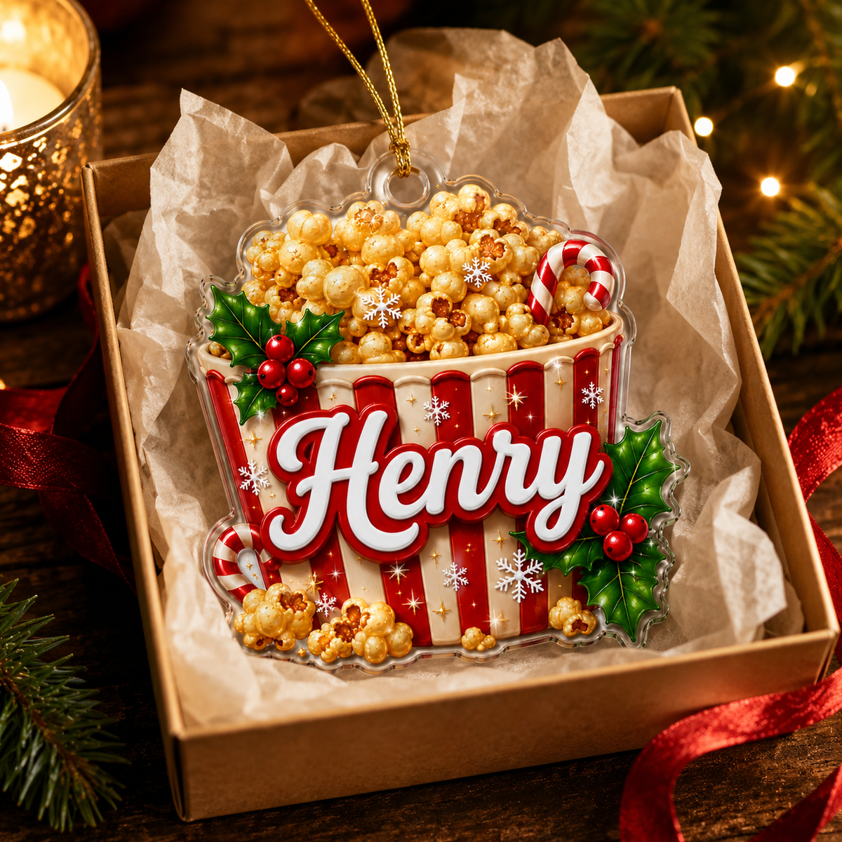 Custom Name Food Acrylic - Popcorn