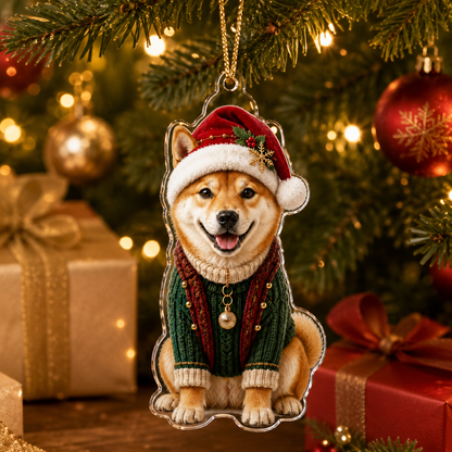 Dog Chrismast With Noel Sweater Shiba