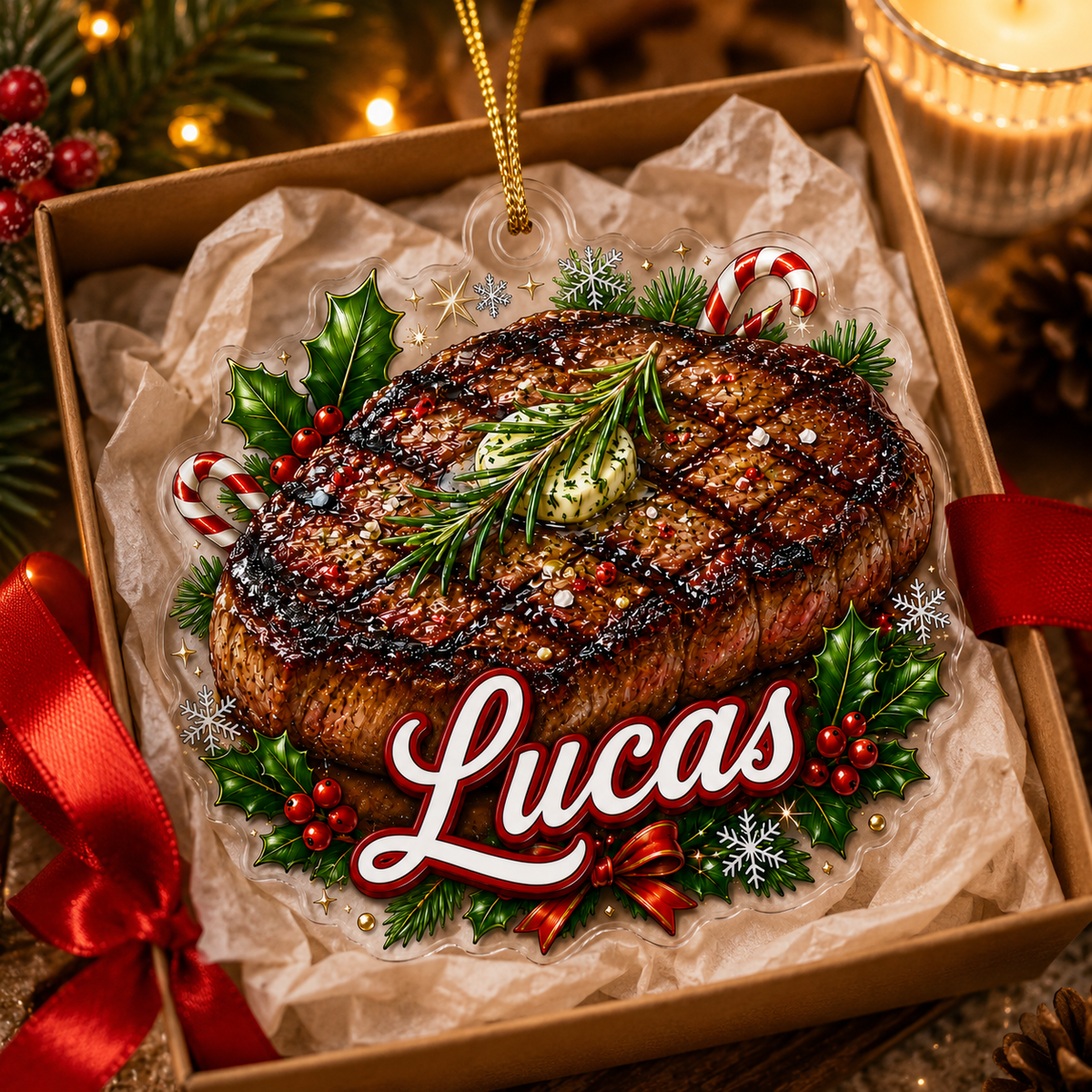 Custom Name Food Acrylic - Grilled Steak