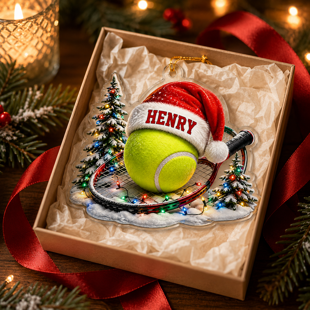 Custom Sports Christmas Acrylic - Tennis