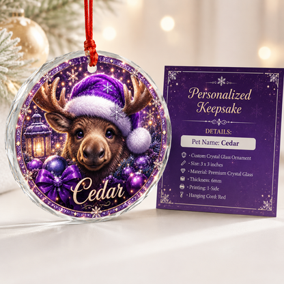 Purple Animal At Christmas Moose