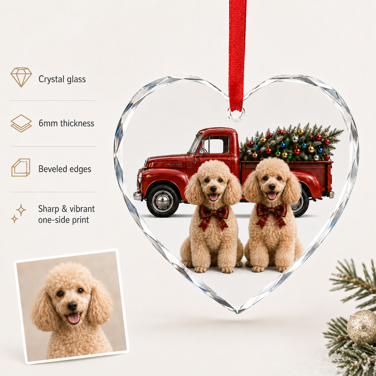 Custom Photo Dog With Christmas Car