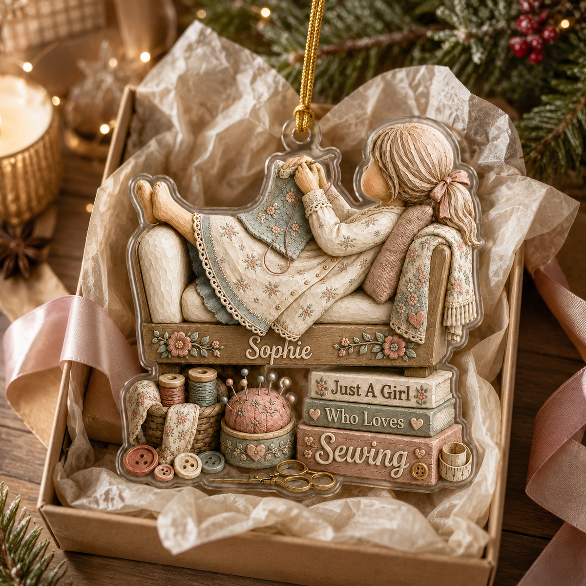 Personalized Just A Girl Hobby Sewing