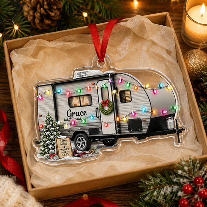 Camping Personalize Acrylic Grey Mobile Home