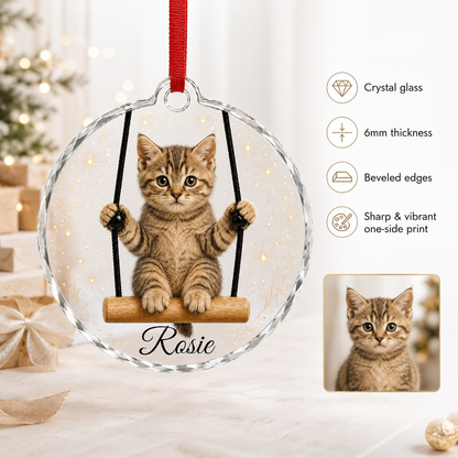 Animal Glass Ornament Cat