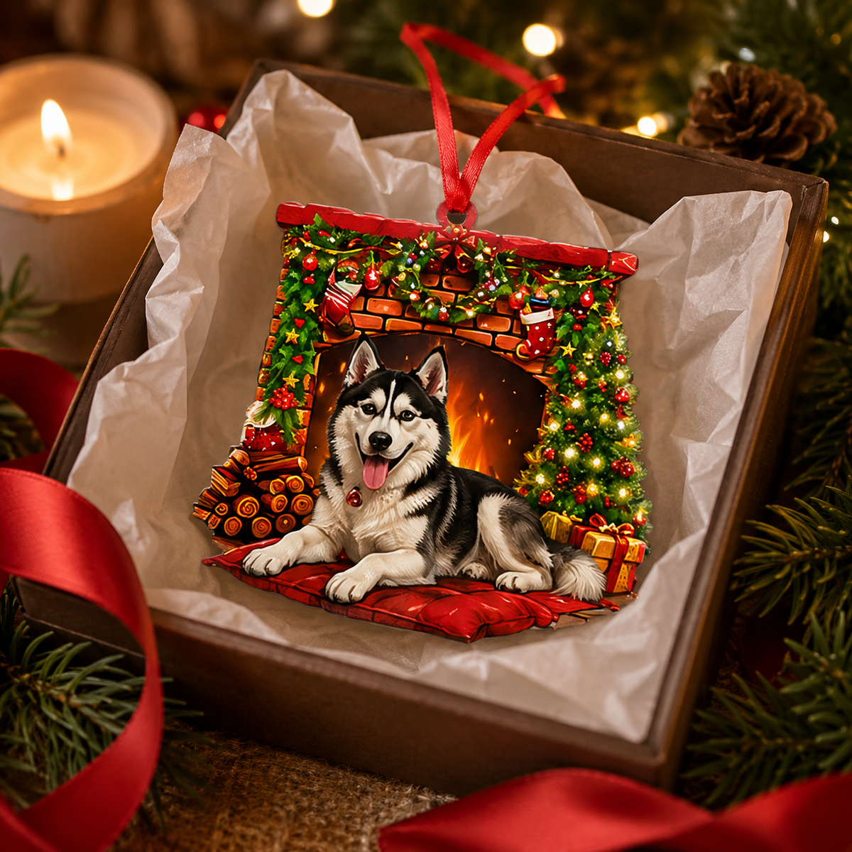 Dog Christmas Tree Siberian Husky