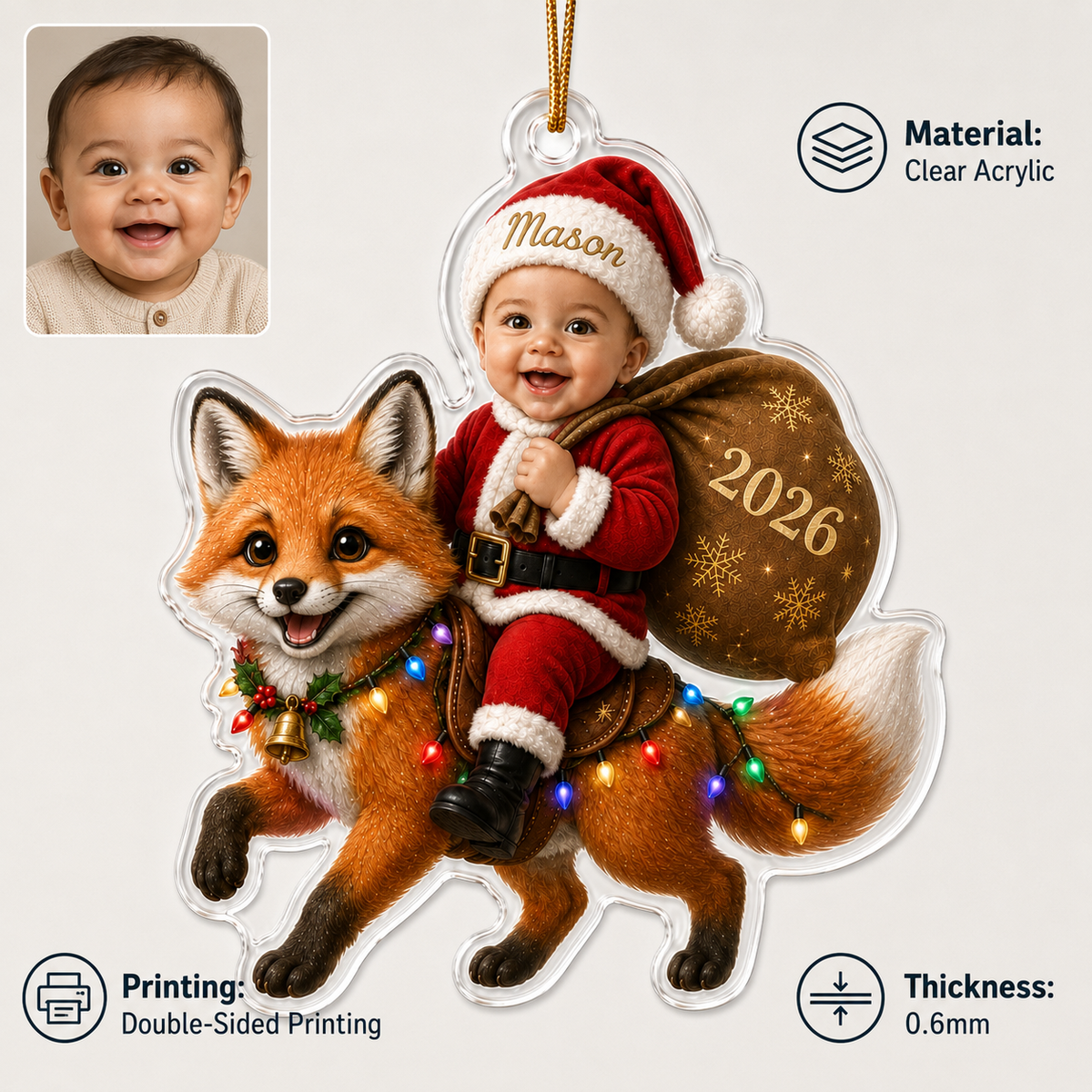 Custom Photo Baby Animal Fox