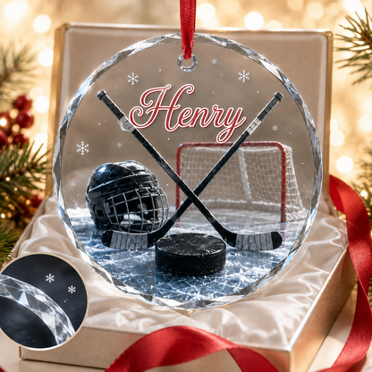 Sports Glass Ornament Ice Hockey