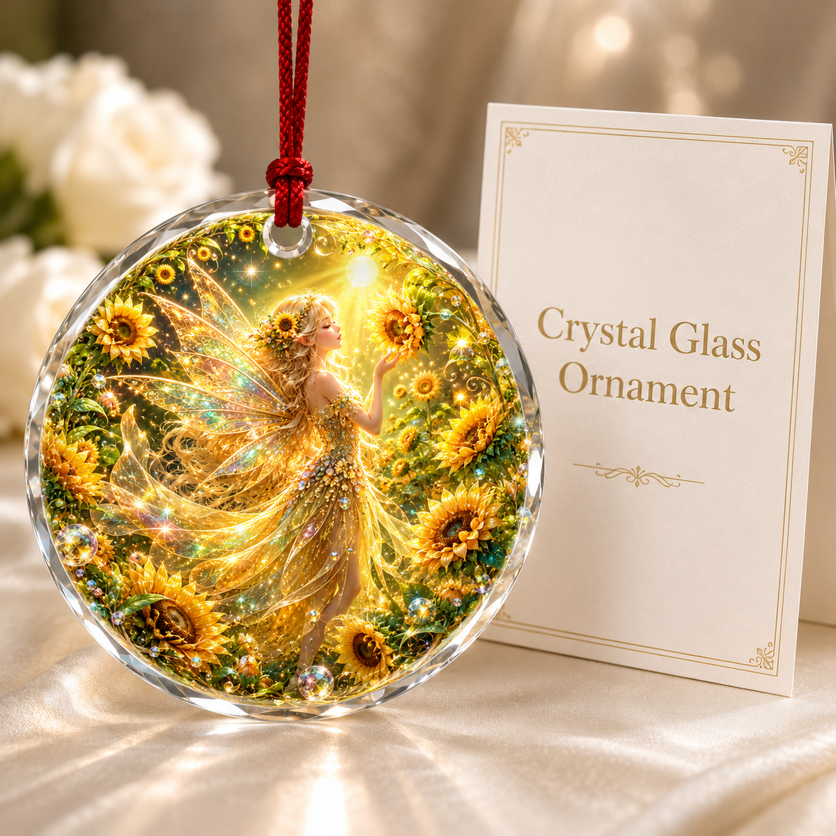 Fairy Glass Ornament Sunflower Fairy