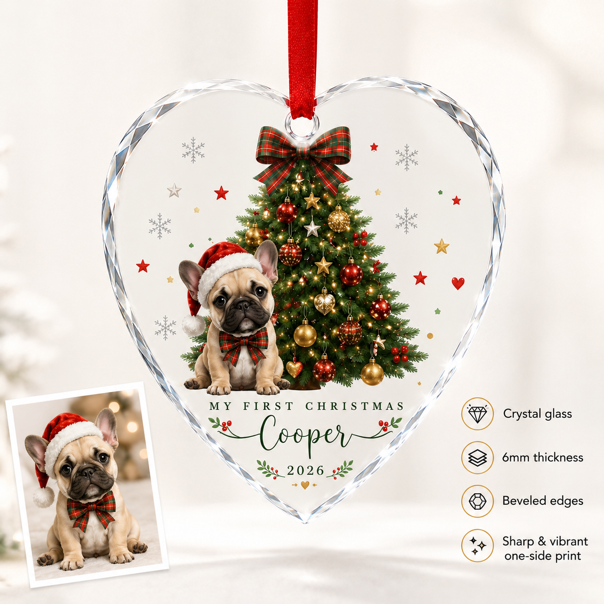Custom Photo Dog Xmas Style 1