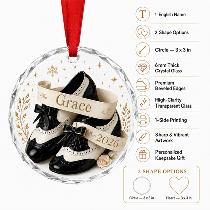 Personalized Dancing Glass White Ballet Shoes