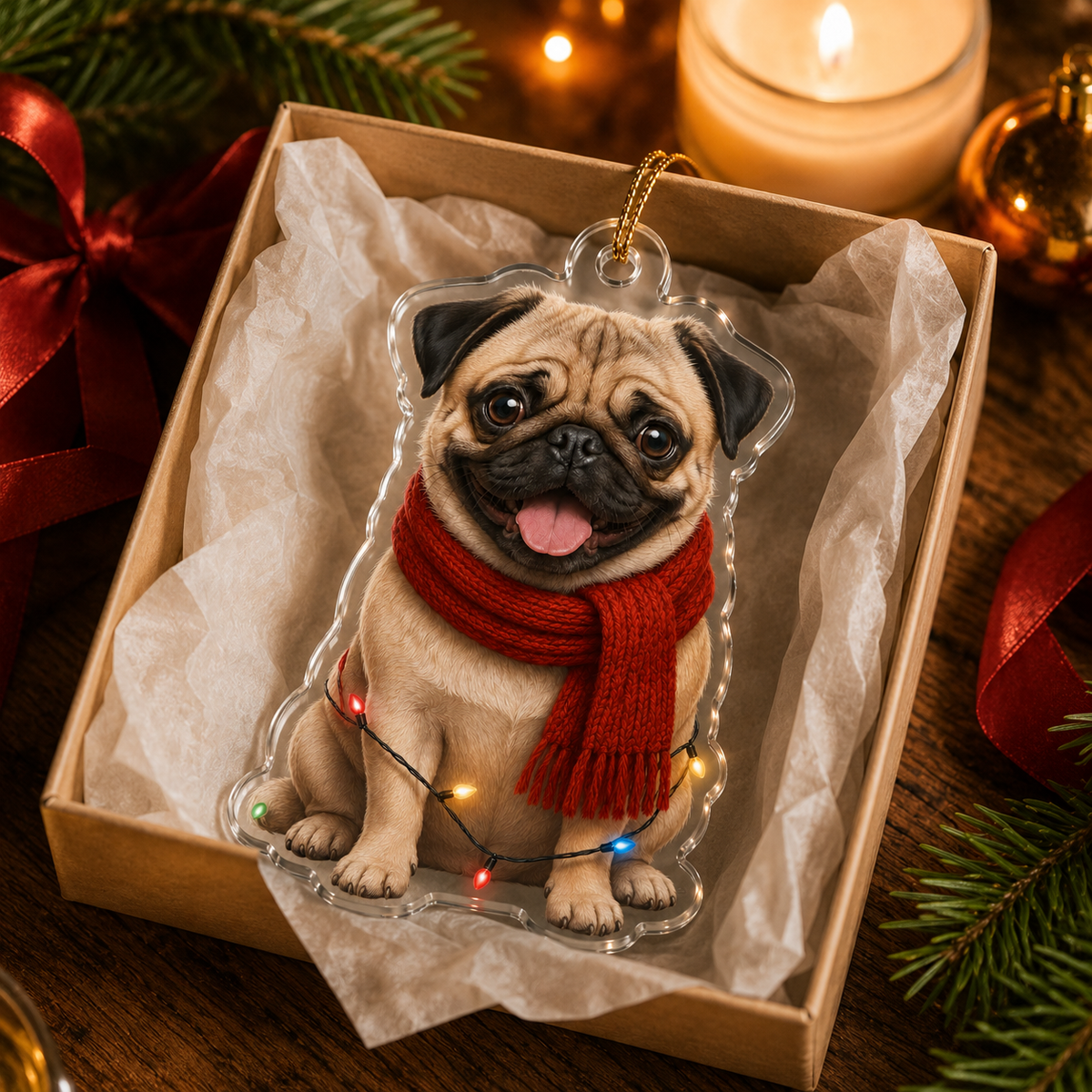 Dog Christmas Ledlight Pug