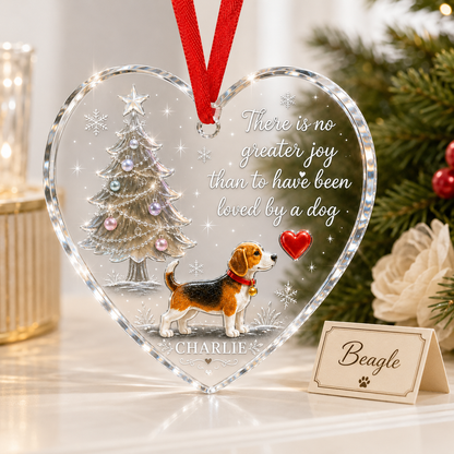 Christmas Glass Dog Beagle