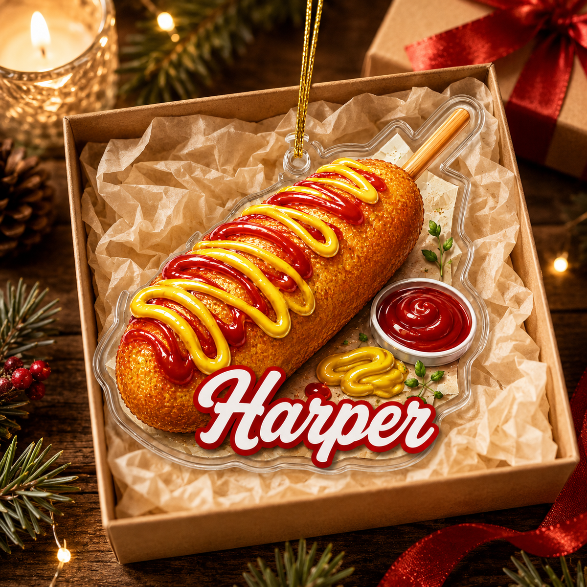 Breakfast Custom Name Corn Dog Acrylic