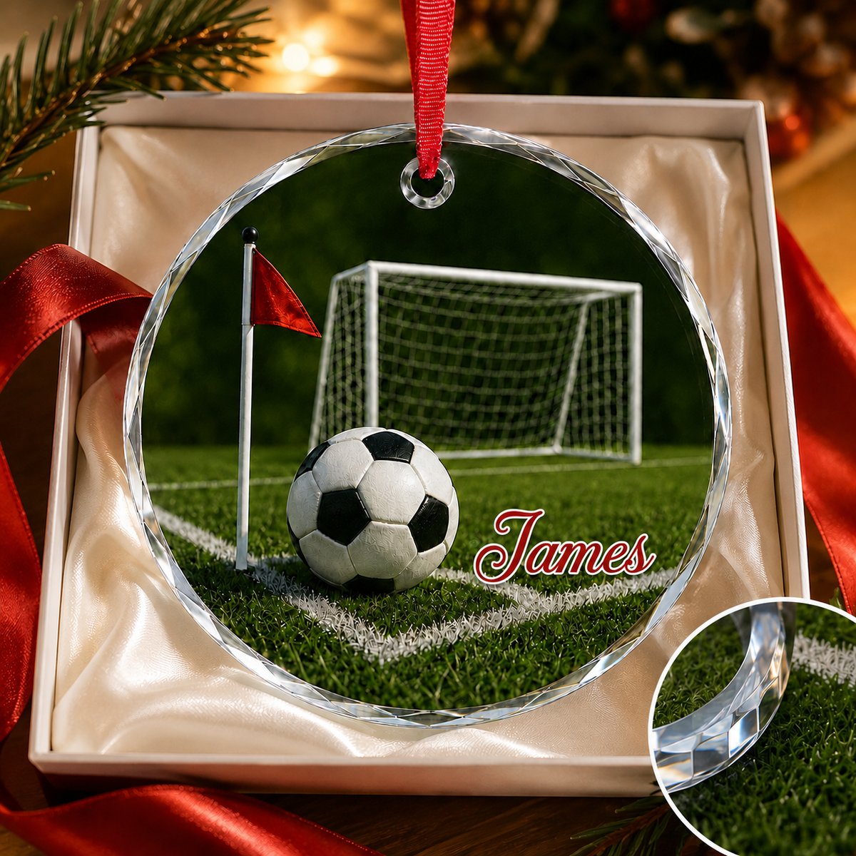 Sports Glass Ornament Soccer