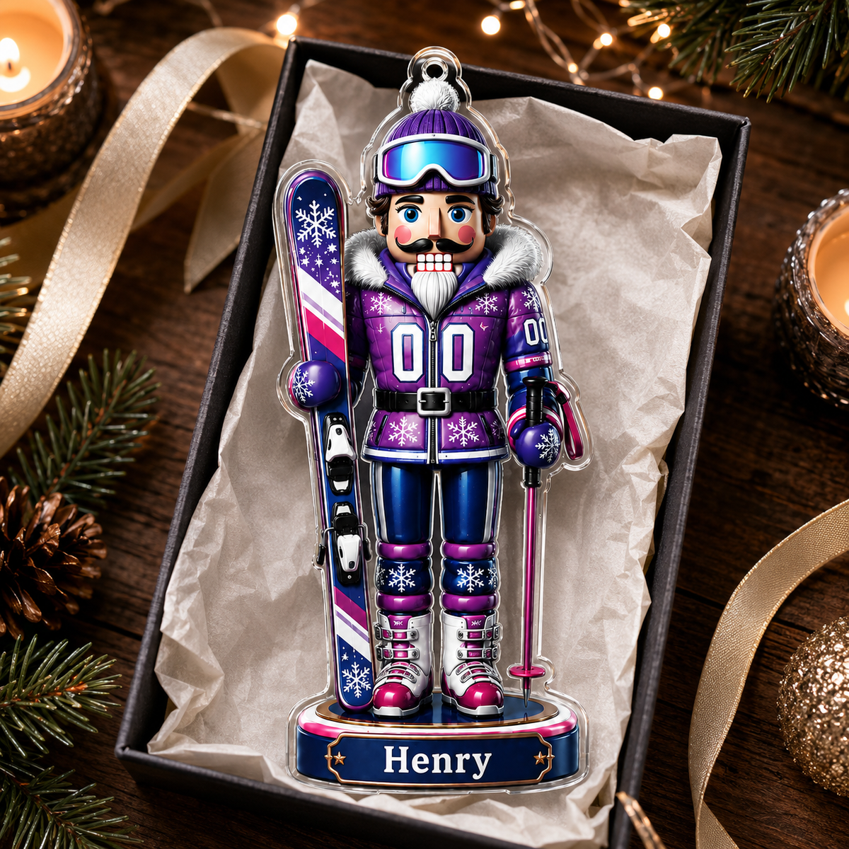 Sports Nutcracker Skiing Acrylic