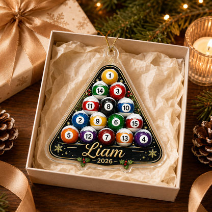 Custom Name Billiards Christmas Tree Acrylic
