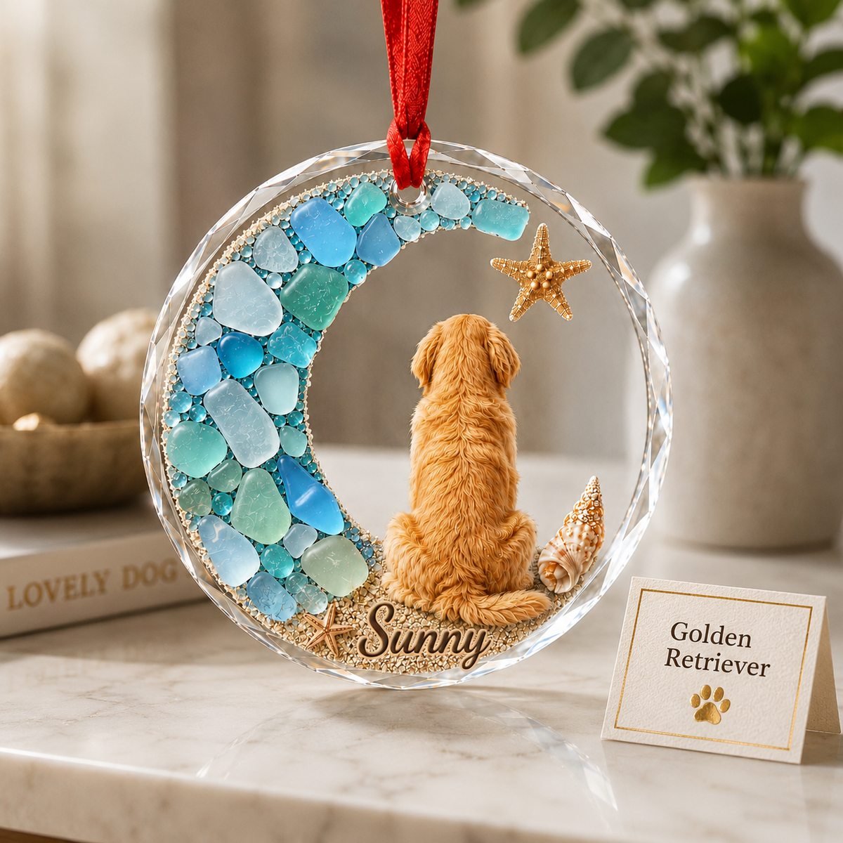 Custom Dog Seashell Golden Retriever