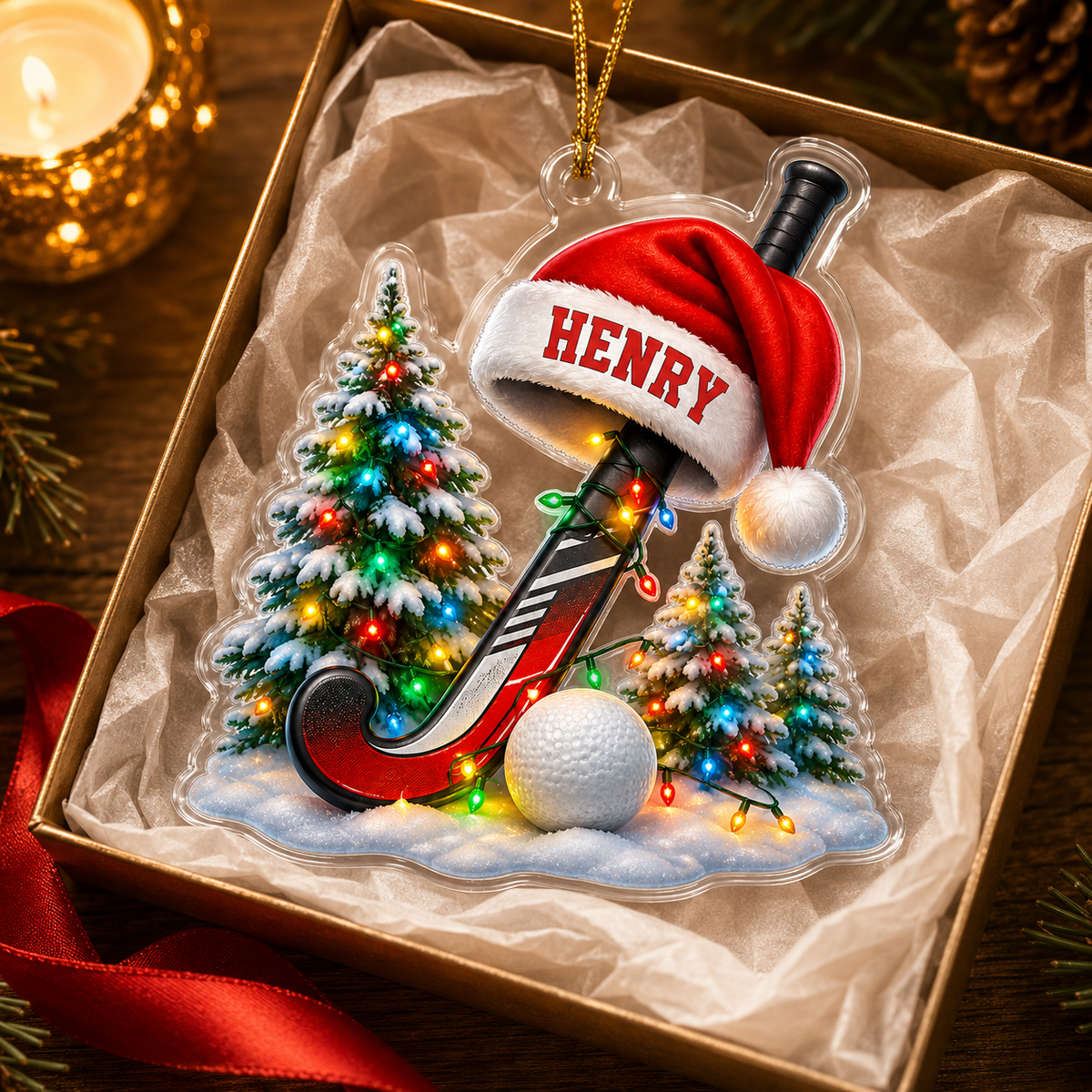 Custom Sports Christmas Acrylic - Field Hockey