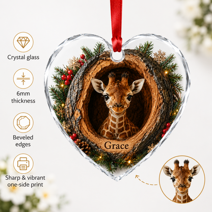 Animal Glass Ornament Tree Hollow Giraffe
