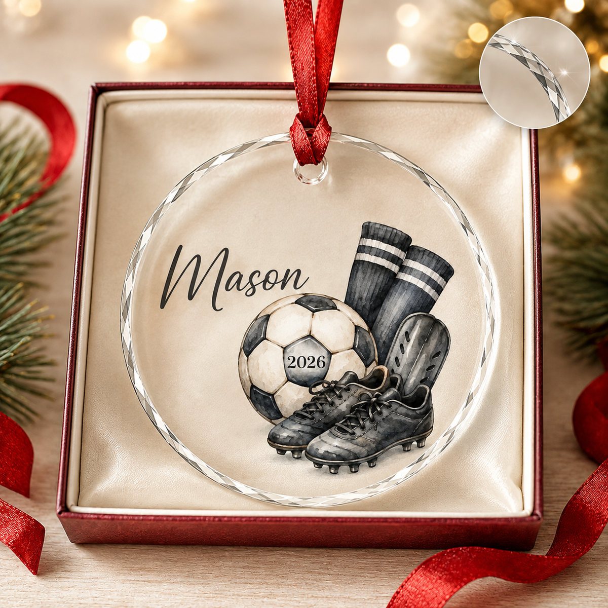 Sport Glass Ornament Soccer Gear
