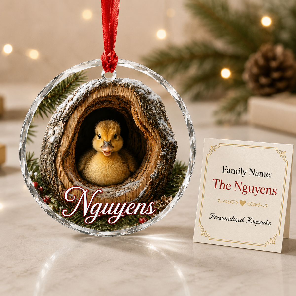 Glass ornament Animal Duck