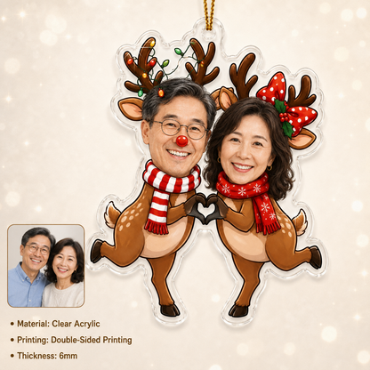 Custome Photo Couple Reindeer
