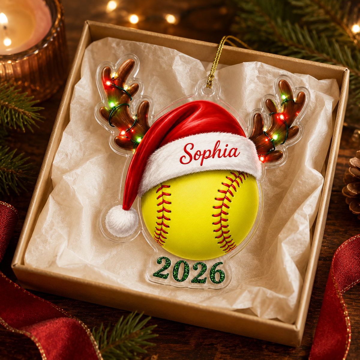 Christmas Sports 2026 Softball Acrylic