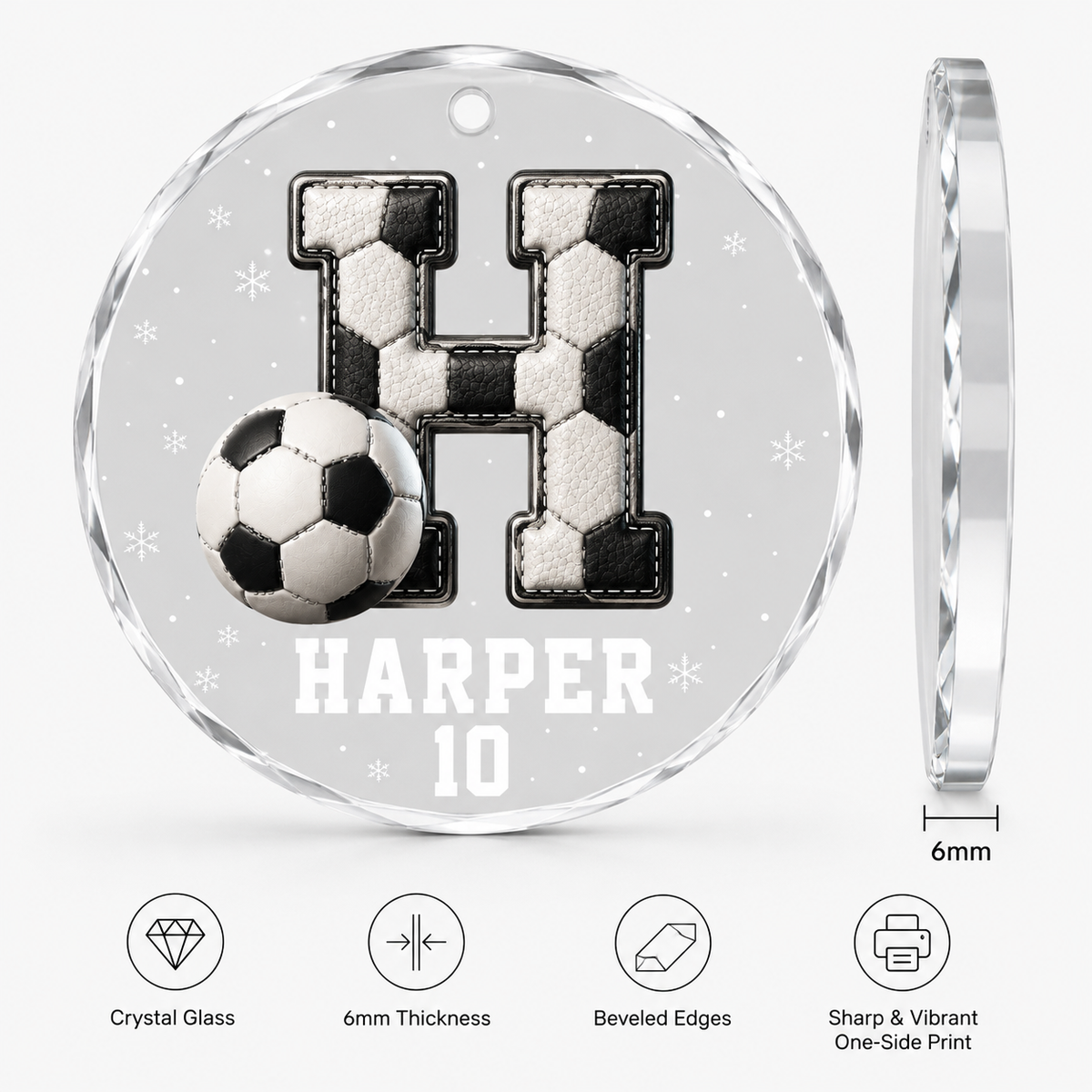 Sport Glass Alphabet Name Football