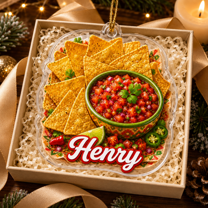 Breakfast Custom Name Tortilla Chips and Salsa Acrylic