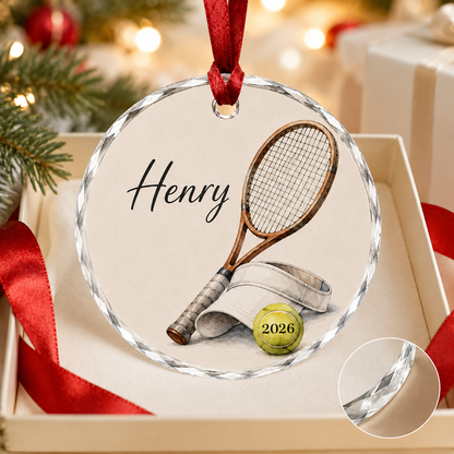 Sport Glass Ornament Tennis Gear