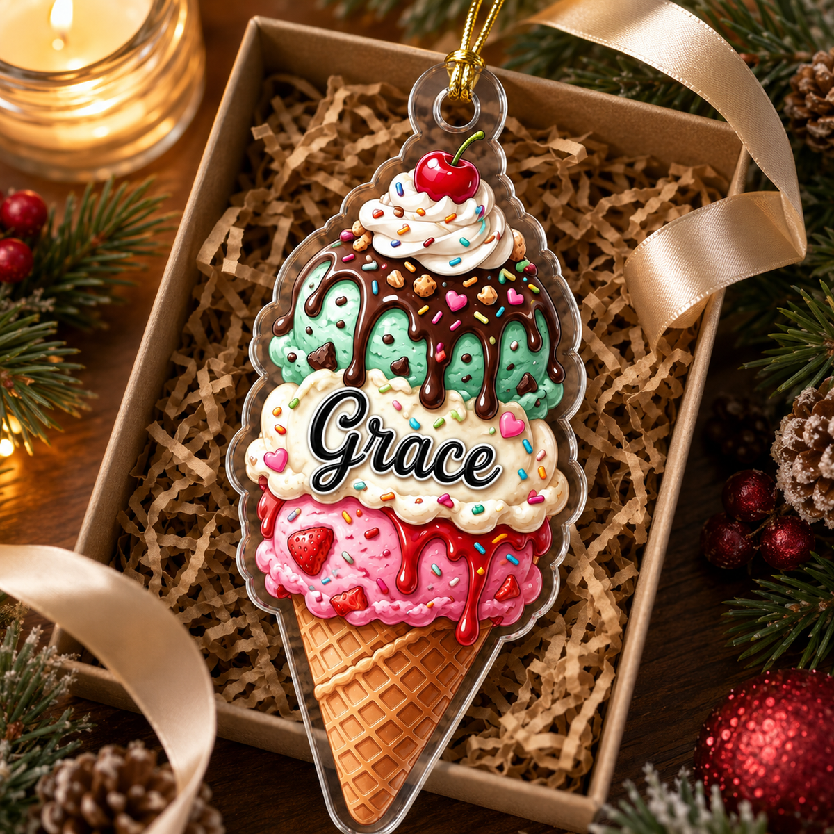 Custom Dessert Ice Cream Cone Acrylic