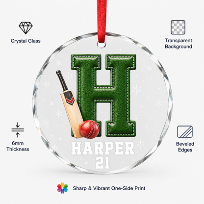 Sport Glass Alphabet Name Cricket