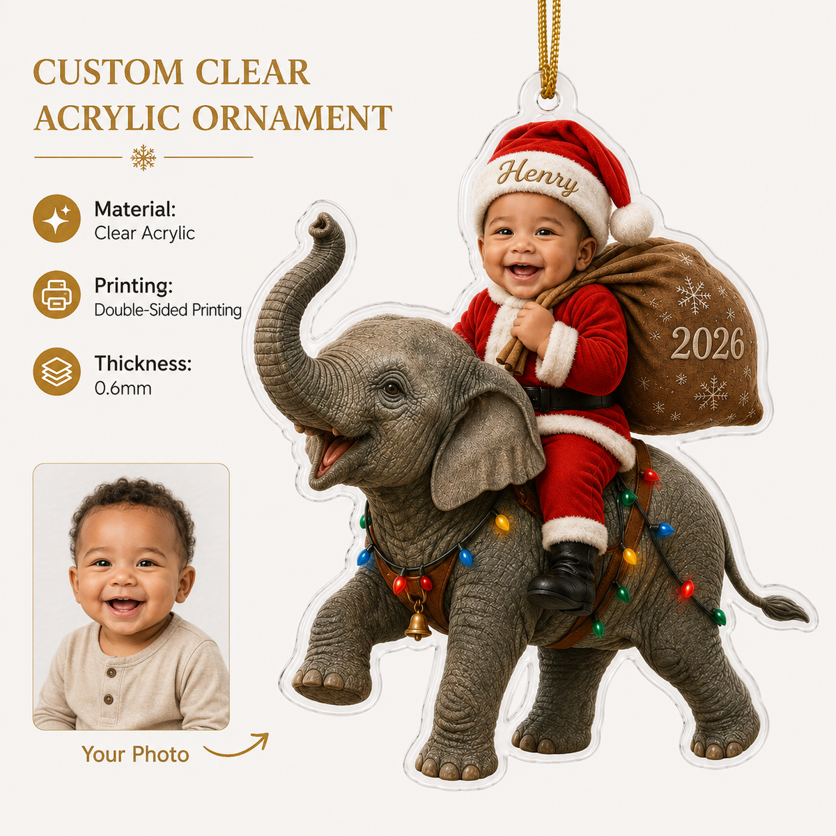 Custom Photo Baby Animal Elephant