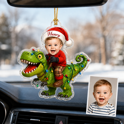 Custom Photo Christmas Dinosaur Baby