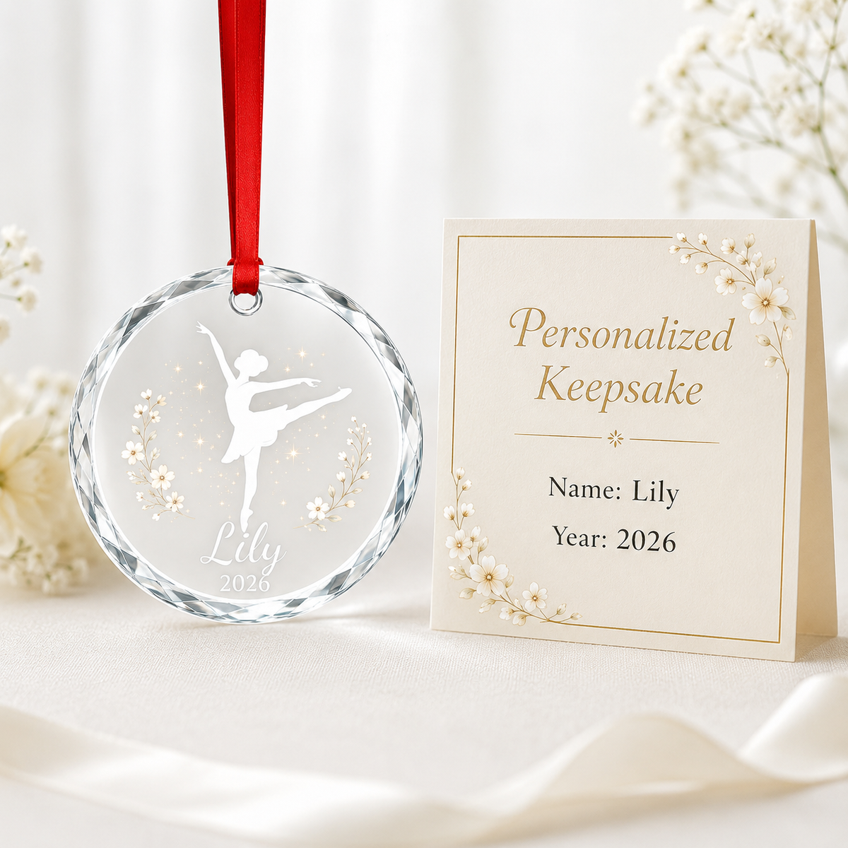 Personalized Dancing Glass Flower Ballerina