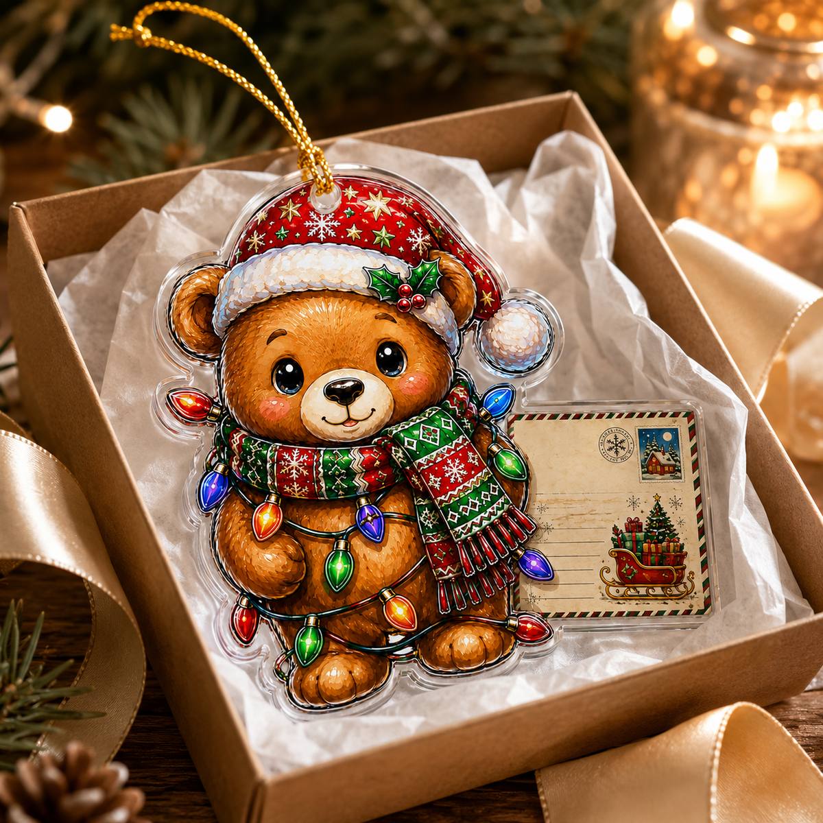 Animal With Christmas Led Bear