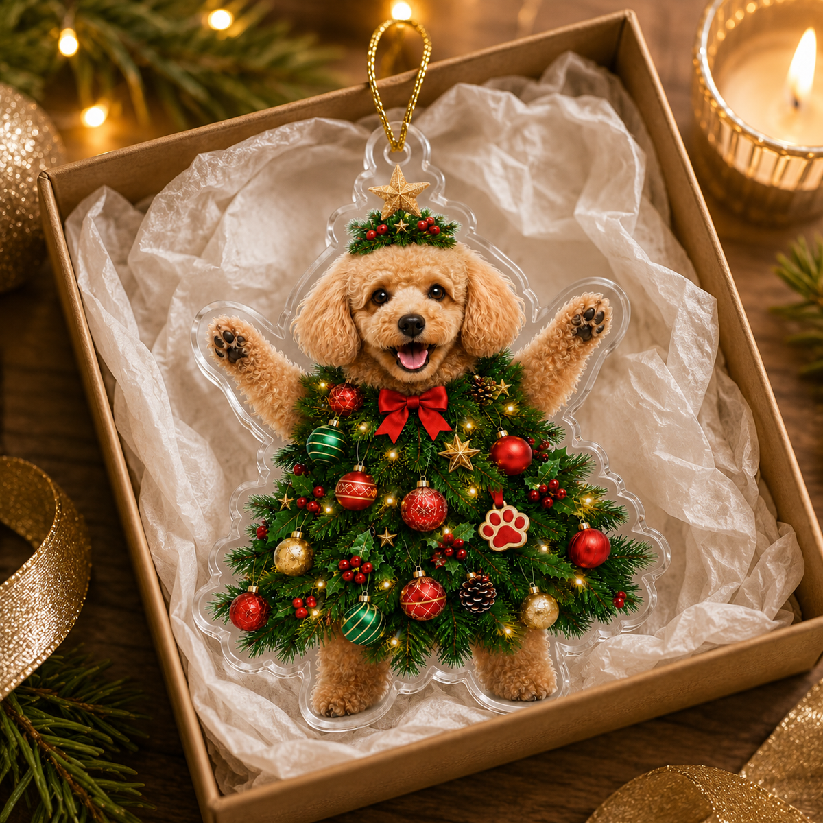 Dog Santa Tree Poodle