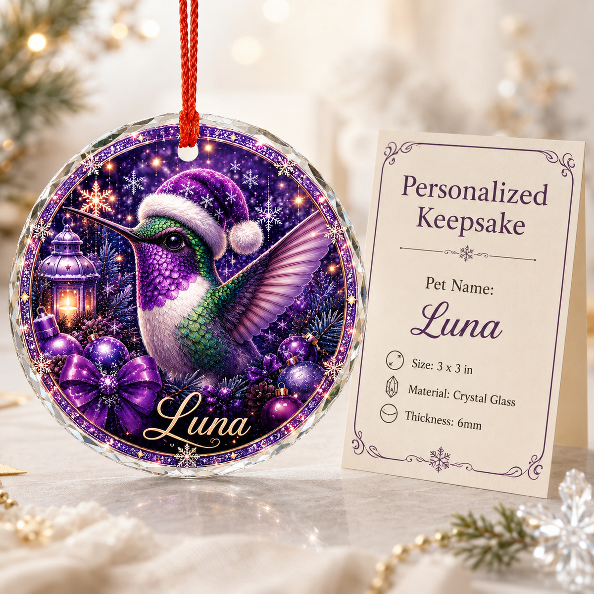 Purple Bird At Christmas Hummingbird